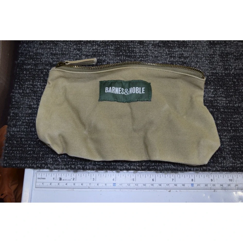 Barnes Noble Zipper Canvas Read Books Not Bags Pencil Pouch Cosmetic Makeup Bag